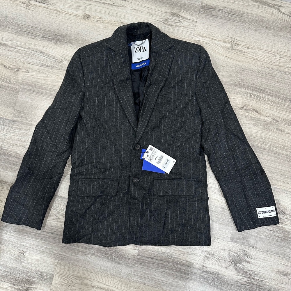 Zara Men's Charcoal Pinstripe Blazer
